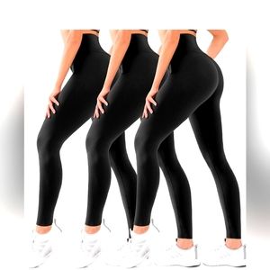 3 pack Leggings for Women Butt Lift High Waisted Tummy Control No See-Through